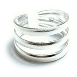 Anillo Midi Tres Lineas Falange Plata 925