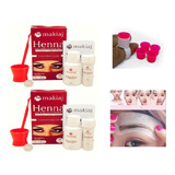 Kit 2 Henna Sobrancelha Makiaj + Anel Batoque + 12 Moldes