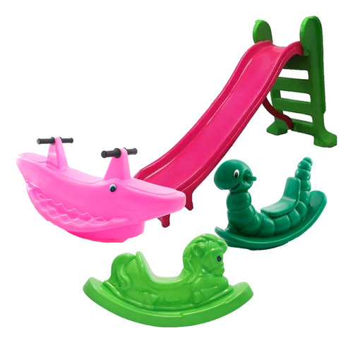 Kit Playground Parque Infantil Escorregador Gangorras Top