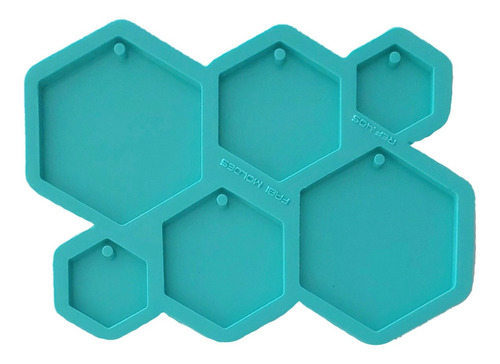 Molde Silicone Resina Pingentes Brincos Colares Hexagonal