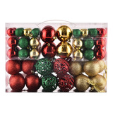 Juego De 100 Bolas Decorativas Inastillables Para Árbol De. Color Dorado/rojo/verde