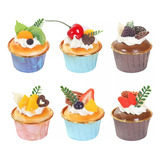 Ornamentos Para Decorar Cupcakes, 6 Unidades, Simulação