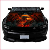 Vinil Decorativo Automotriz Cofre Dragón Fuego - 150x175cm