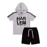 Conjunto Infantil Masculino  / Bermuda Moletom Flame