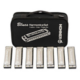 Kit De 7 Gaitas Diatônicas Blues Band 7 Pack - Hohner