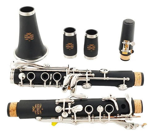 Clarinete Moresky Em Baquelite Si Bemol 17 Chaves Cromadas