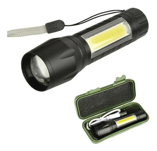 Linterna Led T6, Usb Recargable 2 En 1, 800 Lúmenes + Clip