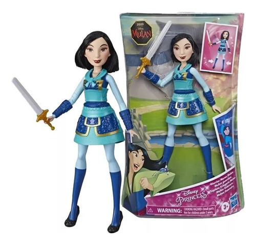 Boneca Princesa Mulan Guerreira Espada Disney E8628 Hasbro 