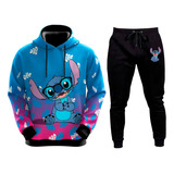 Conjunto De Moletom Adulto E Infantil Stitch Filme Escolha 