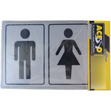 Placa Banheiro Masculino Feminino 10x15cm B-567 - Aceso