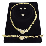 Conjunto De Joyas Chapado En Oro De 14 Quilates