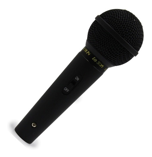 Microfone Com Fio Profissional Preto Fosco Sm-58 P4 - Leson