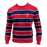 Sweater Tommy Hilfiger Azul C/ Rojo Y Blanco