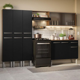 Mueble De Cocina Completo De 261cm Emilly Madesa 03 Color Rústico/negro