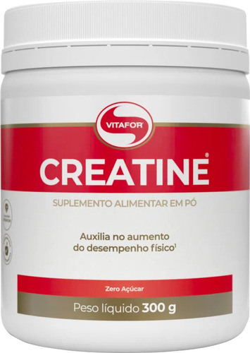 Creatina Monohidratada 300g Vitafor 100% Creatine 100 Doses 