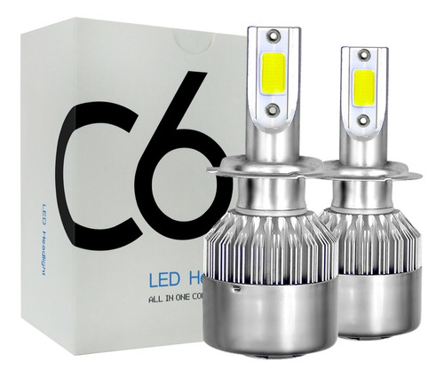 Kit De Faros Facos Led C6 H7 Luz Alta Baja 8000lm 72w 6000k