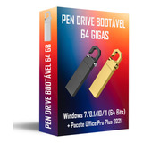 Pendrive Bootável Wind 10 Pro E Pro Lite + 35 Programas Pro Cor Dourado Liso