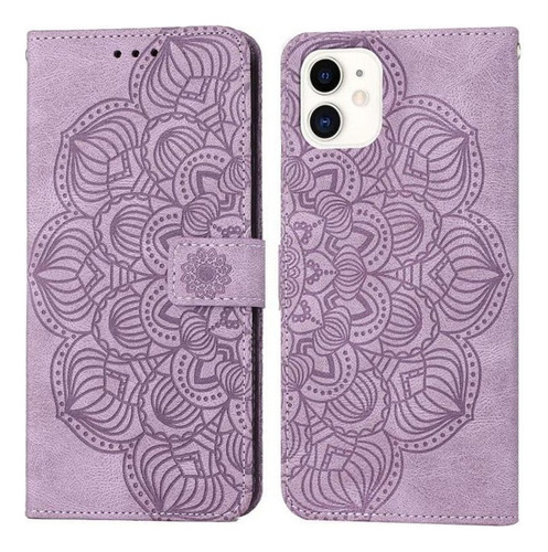 Px61192 Funda De Teléfono De Cuero Con Tapa En Relieve Manda