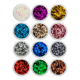 Kit Potinho De Glitter Para Unhas Manicure 12 Unidades