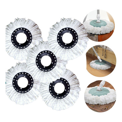 5 Refil De Microfibra Para Mop Giratório 360 Esfregão Limpeza 16cm Pogala