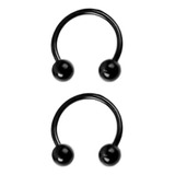 Piercing Septum Oreja Pezón 19mm X 6mm 14g 2 Plug Negro