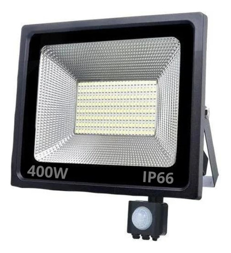 Refletor Led 400w Prova D'água Com Sensor De Presença Aaatop Cor Da Carcaça Preto Cor Da Luz Branco-frio 110v/220v