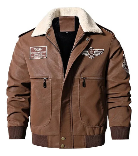 Chaqueta De Piel Con Cuello, Moto De Cuero Para Hombre, Invi