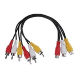 Cable Divisor De Señal Splitter 3 Rca Hembra A 6 Rca Macho