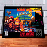 Quadro Decorativo Capa A4 33x25 Donkey Kong 3 Super Nintendo