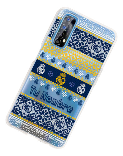 Funda Para Realme Real Madrid Ugly Sweater Navidad Nombre