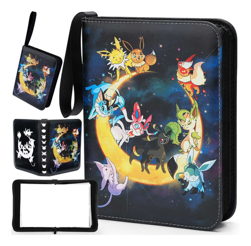 Porta 400 Cards Pokémon Capa Dura Álbum Fichário Com Zíper