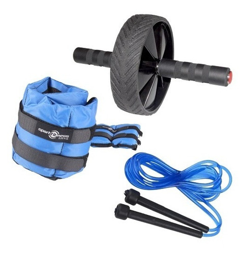 Combo Kit Entrenamiento Fitnes Set Tobilleras + Lazo + Rueda