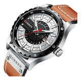 Curren Moda Reloj Hombre Calendario Fechador Correa Cuero