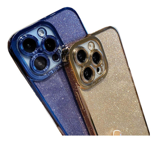 Funda Brillantes Para iPhone 12 Pro Max + Mica Dama Mujer