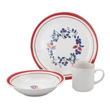 Vajilla De Ceramica De 9 Piezas Corona Blanca Taza Platos Ro