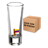 Set 50 Shot Caballito Tequilero 2oz Con Bandera De Colombia