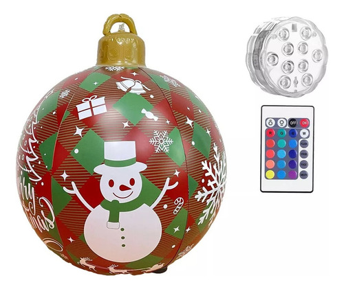 Bola Inflable Decorativa Pvc Navidad Gigante Led 60cm