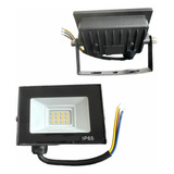 Reflector Led Smd 10w Exterior Luz Calida Carcasa Negro Luz Blanco Cálido 110v/220v