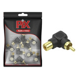 40x Plug Adaptador Rca Macho X Fêmea- (formato L) 90º Graus