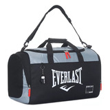 Kit Bolso Gym Everlast Boxeo Deportivo Tiras Reforzadas Color Gris Liso