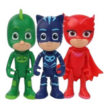 Bonecos Corujita Menino Gato Largatixo 15cm Pjmasks Kit De 3