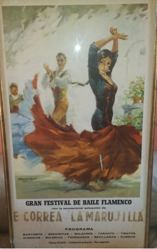 Cartel Antiguo Español Grande 