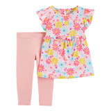 Carters Set 2 Piezas Remera Calzas Flora