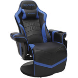 Silla Gamer Reclinable Habitacion Azul Cuero Sintetico