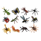 Nihay Paquete De 12 Figuras De Insectos De Plástico Variados