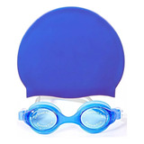 Kit De Gafas Para Natación + Gorro Silicona + Tapa Oídos 