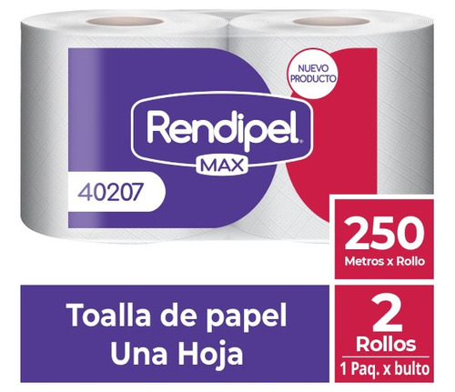 Toalla Papel Jumbo Rendipel 2 Rollos 250mts