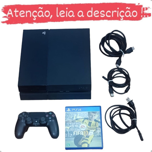 Ps4 Play 4 Playstation 4 Fat + 1 Controle + Cabos + Brinde