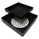 Ralo Invisivel Oculto 10x10 Anti Insetos Seca Piso Cor Preto