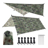 Tienda De Campaña Lona 3* 3 M Impermeable Hamaca Lluvia Mosc